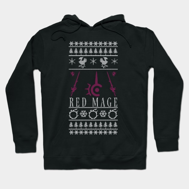 Final Fantasy XIV Red Mage Ugly Christmas Sweater Hoodie by TionneDawnstar